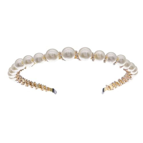 GANAZONO Eleganter Perlen Haarreif Damen Langlebiges Elektrobeschichtetes Material Leicht und Komfortabel Modisches Braut Stirnband für Hochzeit und Party Glänzendes Kopfschmuck Accessoire von GANAZONO
