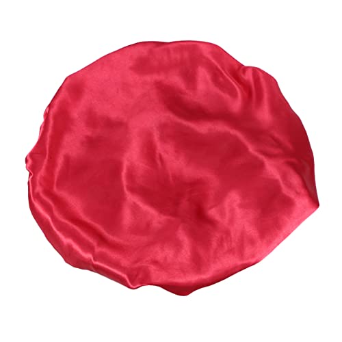 GANAZONO Extra Large Satin Sleep Cap Für Damen Elastische Und Atmungsaktive Haarhaube Für Haarpflege Und Chemotherapie Weinrot von GANAZONO