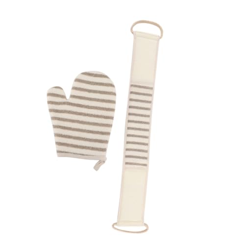 GANAZONO Flachs badewäscheset Peeling handschuh und Handtuch Sanfte Hautreinigung Leichtes Langlebiges Material Für Beine Rücken Oberarme Geeignet Bade Dusch pflege von GANAZONO