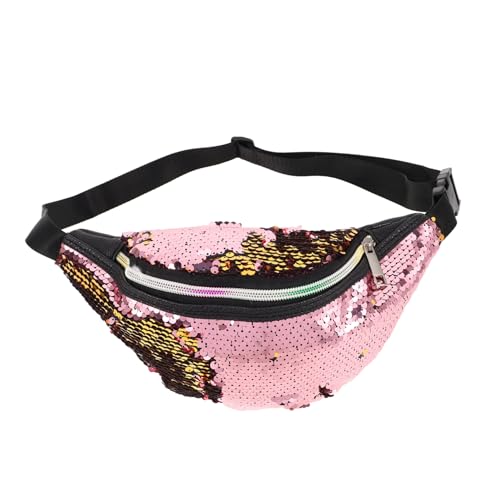 GANAZONO Glitzer Bauchtasche für Mädchen Verstellbare Umhängetasche mit Schimmernden Pailletten für Reisen und Täglichen Gebrauch Kombinierbar als Gürteltasche oder Schultertasche von GANAZONO