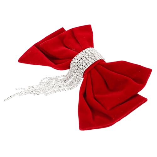 GANAZONO Große Schleifen haarspange mit Funkelnden Strasssteinen Samtiges Material Eleganter Retro stil Leicht und Tragbar Vielseitig für Damen und Mädchen Modisches Haaraccessoire für von GANAZONO