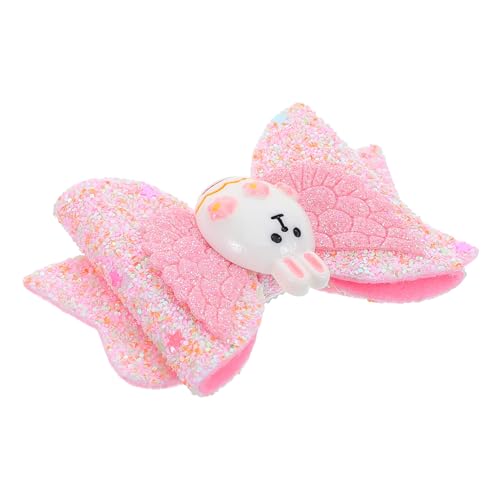 GANAZONO Haarklammern mit Hasenmotiv Glitzernde Haarspangen mit Schleife Langlebiger Haarschmuck für Mädchen Geeignet für Ostern Geburtstagsfeiern und Schulveranstaltungen von GANAZONO