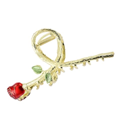 GANAZONO Haarspange Vintage Hair Clip Große Haarhalteklammer Für Frauen Für Elegante Frisuren Und Alltag Robust Und Rutschfest Goldene Blütenzweige von GANAZONO