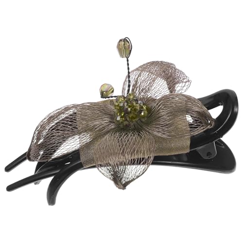 GANAZONO Handgefertigte Kupferdraht Haarspange mit Seidengarn Blume Französischer Haarklammer für Damen Eleganter Haarschmuck für Alltag Arbeit Party Passend zu Verschiedenen Frisuren und von GANAZONO