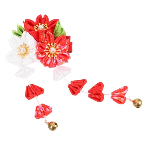 GANAZONO Flower Hair Clip Mit Fransen Und Glocken Japanisches Haarschmuck-accessoire Für Frauen Elegante Haarspange Für Hochzeiten Feste Und Alltag von GANAZONO