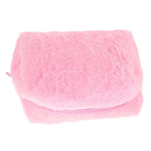 GANAZONO Plüsch Kosmetiktasche Tragbare Kulturbeutel für Damen Kompakte Reise Make Up Tasche mit Reißverschluss Langlebig und Verschleißfest für Kosmetik und Waschutensilien von GANAZONO