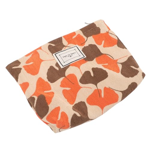 GANAZONO Kosmetiktasche Ginkgo Canvas Schminktasche Reise Make Up Organizer Tragbar für Damen Praktischer Kulturbeutel mit Großem Fassungsvermögen und Langlebigem Material von GANAZONO