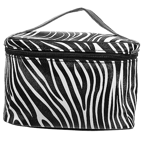 GANAZONO Kosmetiktasche im Zebra Design Großer Makeup Organizer für Damen für Reisen Toilettenartikel und Kosmetik aus Langlebigem PU Leicht und Tragbar mit Mehreren Fächern für Optimale von GANAZONO