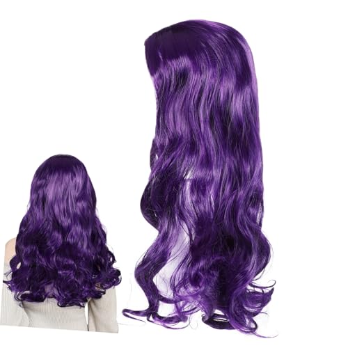 GANAZONO Lange Gewellte Perücke für Frauen Natürlich Wirkende Synthetische Haare Mittlerer Scheitel Hitzebeständig Weiche Textur Atmungsaktiv Geeignet für Alltag Cosplay und Partys Violett GANAZONO Lange Gewellte Perücke für Frauen Natürlich Wirkende Synthetische Haare Mittlerer Scheitel Hitzebeständig Weiche Textur Atmungsaktiv Geeignet für Alltag Cosplay und Partys Violett von GANAZONO