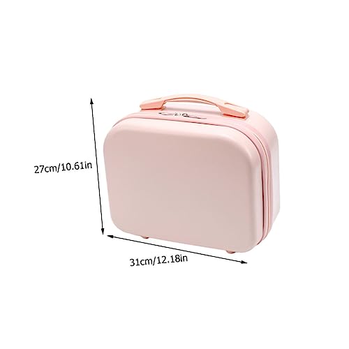 GANAZONO Mini Kosmetikkoffer Leichtes Abs Material Handlich Tragbar für Damen Tragbare Make up Aufbewahrungsbox Stilvoller Schminkkoffer in Rosa für Reisen und Alltag von GANAZONO