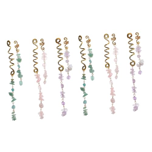 GANAZONO 12stücke Haarschmuck Ethnische Haargummis Mit Anhängern Für Zöpfe Bunte Haarverzierungen Aus Jade Für Frisuren Und Anlässe von GANAZONO