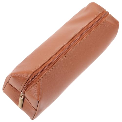 GANAZONO Kosmetikbeutel Mit Stiftfach Reise-Make-up-Tasche Organizer Für Kosmetikpinsel Und Schreibwaren Klein Und Praktisch Aus Leder von GANAZONO