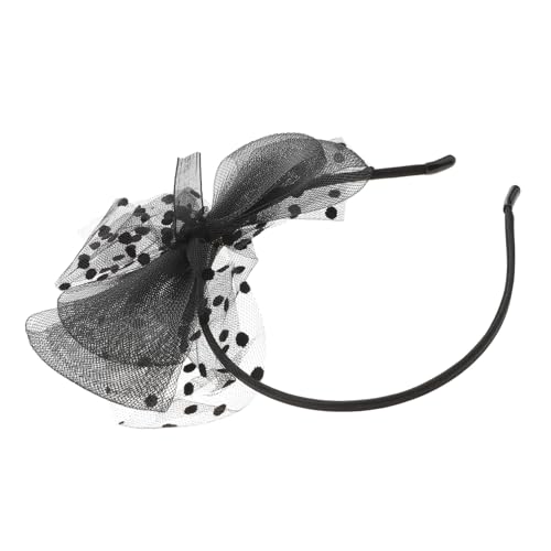 GANAZONO Retro Jahre Damen Haarband mit Großem Netz spitzen schleier Stylisches Schleifen stirnband in Schwarz Eleganter Haarschmuck für Party und Alltag von GANAZONO