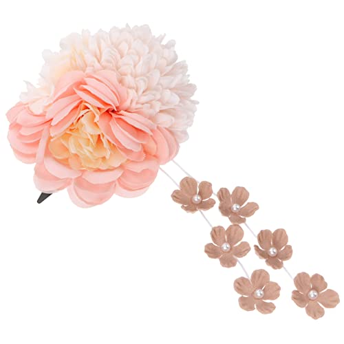 GANAZONO Schicke Perlen Haarspange Mit Blumenmuster Für Damen Hochzeits Kopfschmuck Retro Haarnadeln Für Partys Und Fotografie Klassische Haaraccessoires in Rosa von GANAZONO