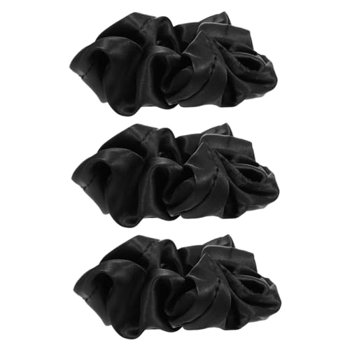 GANAZONO Seidene Haargummis Für Damen Einfache Und Elegante Haarschleifen Schwarz Perfekte Haarbänder Für Hochsteckfrisuren Und Alltägliche Styles Als Haarschmuck von GANAZONO
