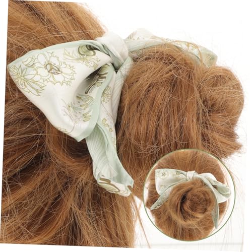 GANAZONO Seidenschal Haarband Damen Leichtes Grünes Blumen haarband aus Dünner Seide Modisches Haar accessoire für Party Handtasche und Alltag Elegantes Komfortables Stirnband Geschenk von GANAZONO