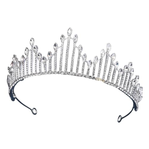 GANAZONO Silberne Braut Tiara mit Funkelnden Strasssteinen Haarspange für Hochzeit Party Festzug und Festliche Anlässe Leicht und Langlebig Geeignet für Braut und Mädchen von GANAZONO