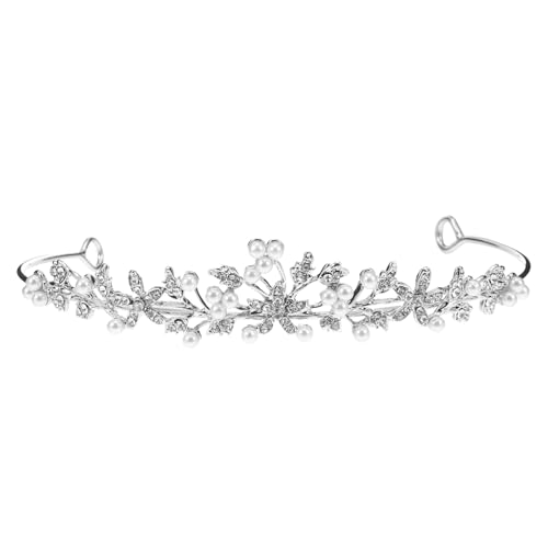 GANAZONO Silbernes Strass Bridal Tiara Haarband Luxuriöses Leichtes Hochzeits Haaraccessoire für Braut und Brautjungfern Eleganter Kopfschmuck für Party Hochzeit Geburtstag und Festliche von GANAZONO