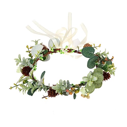 GANAZONO Simulation Kiefernzapfen Haarschmuck Kopfband Leichtes Braut Blumenkranz Party Kopfbedeckung Festlicher Haarschmuck für Hochzeit und Fotoshootings von GANAZONO