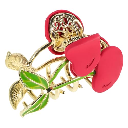 GANAZONO Süße Kirsch Haarspange für Damen Robuster Vielseitiger Haarklammer Claw Clip für Hohe und Steckfrisuren Modisches Obst Design Haar Accessoire für Alltag und Party von GANAZONO