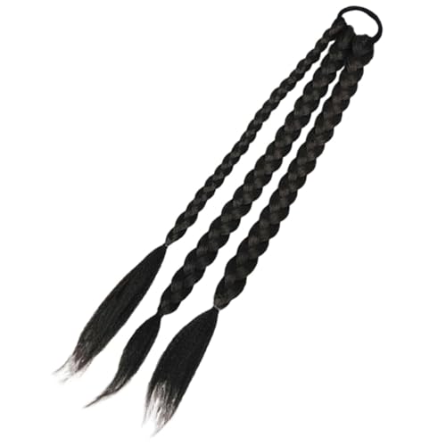 GANAZONO Synthetische Geflochtene Pferdeschwanz haarverlängerung Elastisches Haarteil mit Mattem Finish Einfach zu Tragen Voluminöse Zopfverlängerung für Frauen und Mädchen Geeignet für von GANAZONO