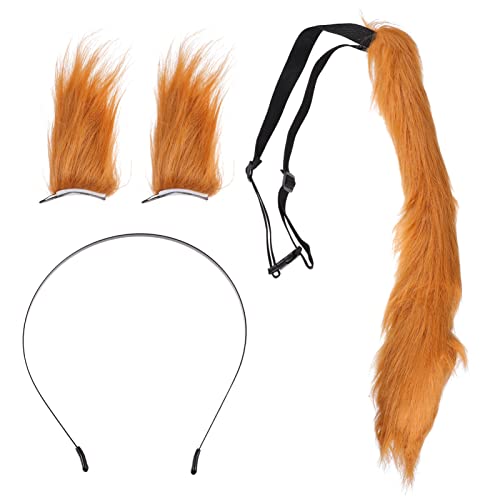 GANAZONO Tierohren Haarband Mit Fell Ohren Clips Und Cosplay Kostüm Party Decor Für Familie Und Selbstgeschenk von GANAZONO