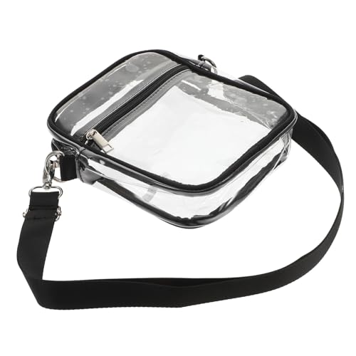 GANAZONO Transparente Crossbody Tasche Damen Groß mit Reißverschluss Verstellbar PVC Schultertasche Handy Geldbeutel Kosmetiktasche Stadion Geeignet Bag für Konzert Reisen Alltag von GANAZONO