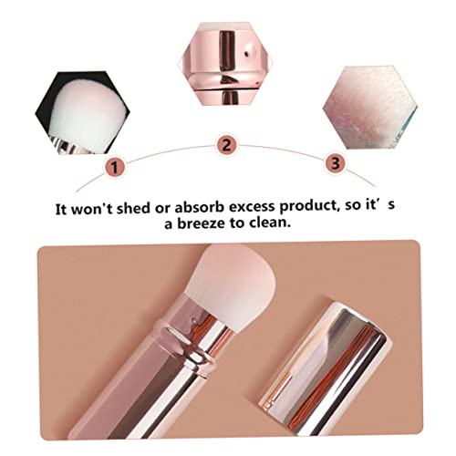 GANAZONO Verstellbarer Makeup Pinsel für Foundation und Weiche Synthetische Borsten Lose Puder Pinsel mit Schutzkappe Kompakt und Praktisch für Damen und Unterwegs von GANAZONO