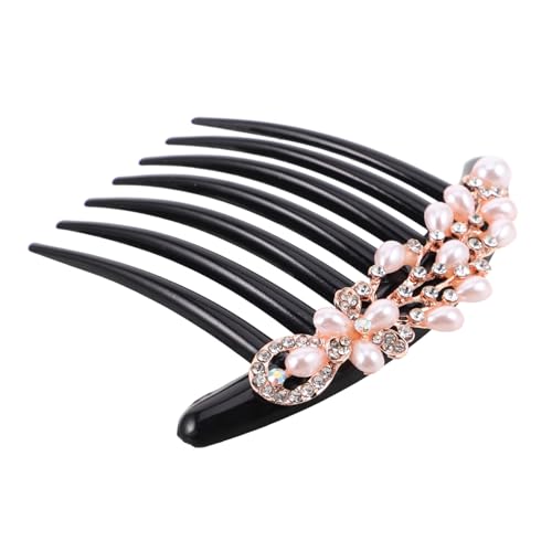 GANAZONO Vintage Haarkamm mit Strasssteinen und Perlen Langlebiger Steckkamm Eleganter Brautschmuck für Frauen und Mädchen Zeitloses Haaraccessoire für Hochzeit und Besondere Anlässe von GANAZONO