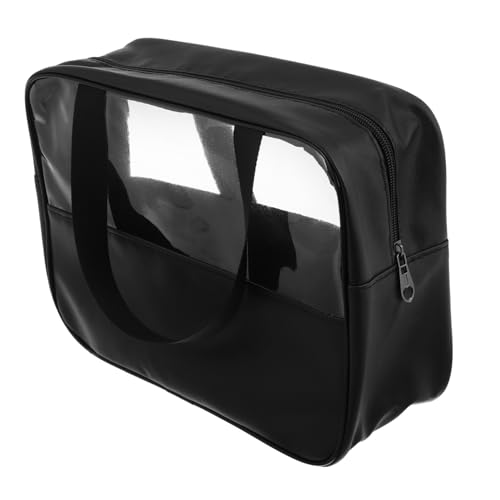 GANAZONO wasserdichte Große Kosmetiktasche PVC Transparent mit Praktischem Tragegriff Großer Kulturbeutel für Damen Reise und Tägliche Nutzung Multifunktionale Schminktasche mit von GANAZONO