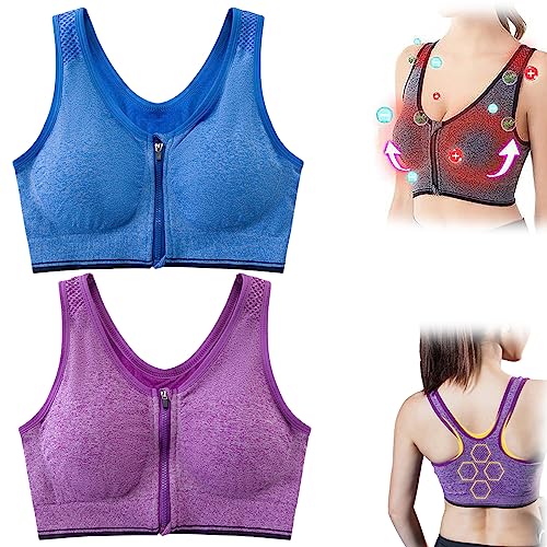 GANDUS Lymphvity Detox Shaping Leistungsstarker Lifting-BH, Damen-Sport-BH mit Reißverschluss vorne, Ionen-Lifting-BH (2pcs/P,M) von GANDUS