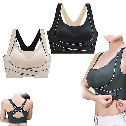 GANDUS Shaping-BH mit seitlicher Schnalle an der Vorderseite, rückenstützender Haltungs-BH für Damen, Sport-Korrektur-Push-Up-BH (XL,B+C) von GANDUS