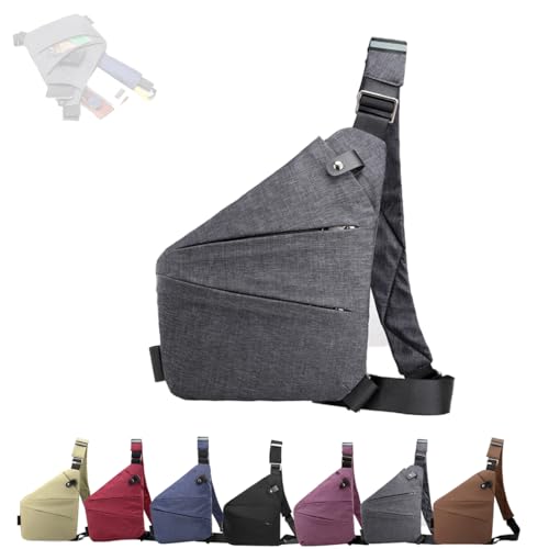 Wander Plus Anti-Diebstahl-Tasche, Anti-Diebstahl-Reisetasche, schmale Umhängetasche für Damen und Herren, Umhängetasche (Right-F,One Size) von GANDUS