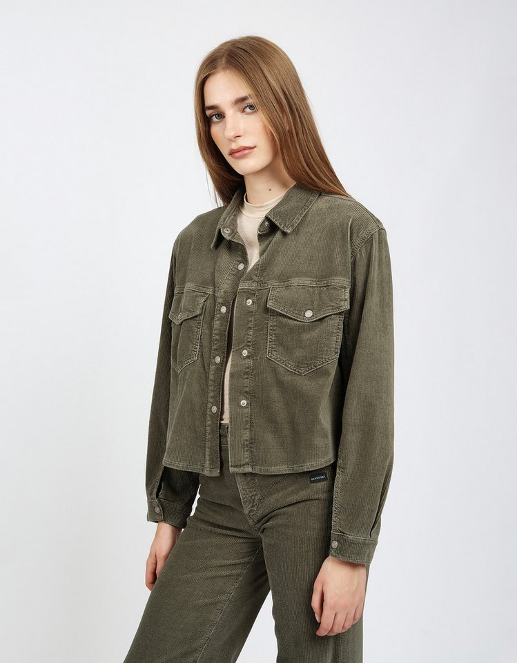 GANG Longblazer – Cropped Relaxed Fit Jacke mit Hemdkragen von GANG