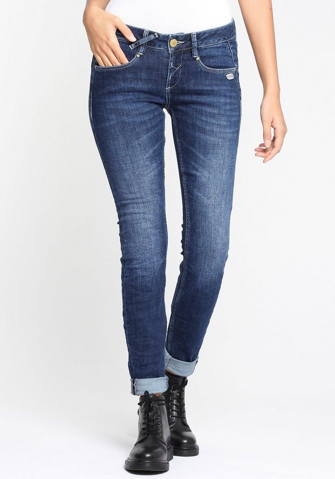 GANG Skinny-fit-Jeans 94NELE mit Rundpasse und seitlichen Dreieckseinsätzen f. e. tolle Silhouette von GANG