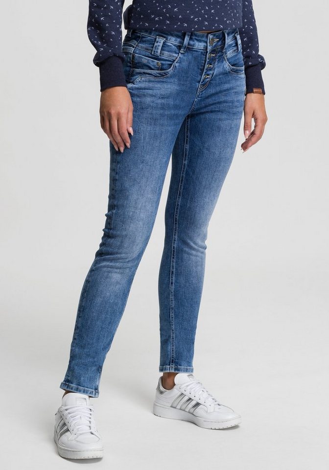 GANG Slim-fit-Jeans 94CARLI mit offener Knopfleiste von GANG