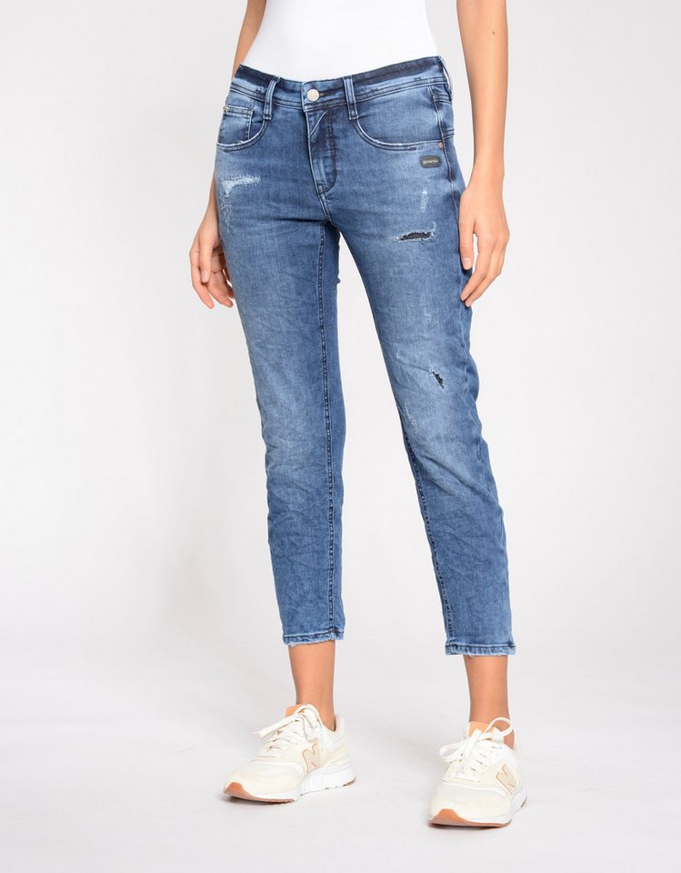 GANG Slim-fit-Jeans - Used Look Denim - 94AMELIE Slim Fit Jeans - CROPPED von GANG