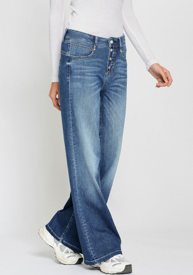 GANG Weite Jeans 94MEDINA WIDE mit Knopfverschluss - angelehnt an die Amelie Wide von GANG