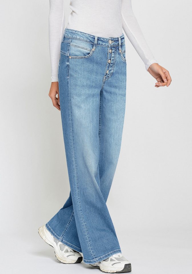 GANG Weite Jeans 94MEDINA WIDE mit Knopfverschluss - angelehnt an die Amelie Wide von GANG