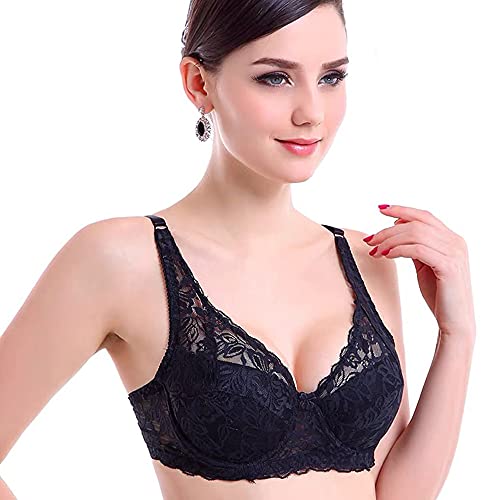 Damen Sexy Plunge BH Bügel Dünn Gefüttert Minimizer BHS Dessous Bralette 95-AA von GANGCHENG