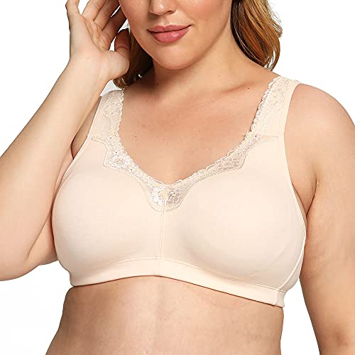 GANGCHENG Damen BH Übergröße Full Coverage Wirefree Non-Padded Cotton Stretchy von GANGCHENG
