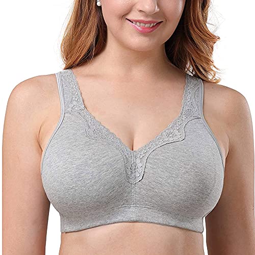 GANGCHENG Damen BH Übergröße Full Coverage Wirefree Non-Padded Cotton Stretchy von GANGCHENG