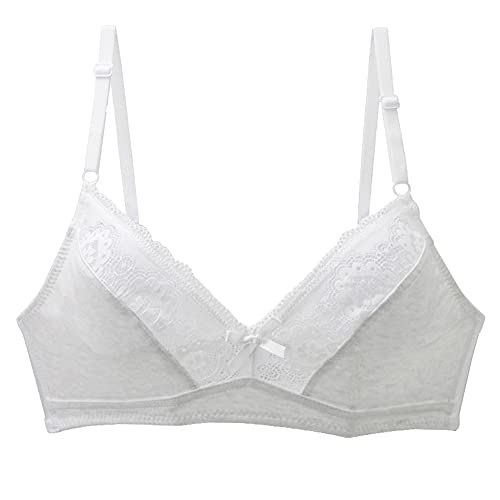 GANGCHENG Damen Spitze BüGellos Ungepolster Plunge BH Softschalen Ohne BüGel Cup BH 100-AA von GANGCHENG