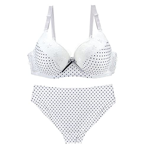 GANGCHENG Damen Spitze Bügel Unterstützung Leicht Gepolstert BH Höschen Unterwäsche Set 100-A von GANGCHENG