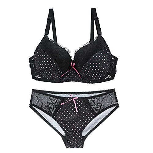 GANGCHENG Damen Spitze Bügel Unterstützung Leicht Gepolstert BH Höschen Unterwäsche Set 75-D von GANGCHENG