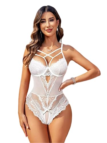 GANMFOYC Body Damen Sexy Spitze, Schwarzer Body Damen Mit Spitze, Mode Rückenfrei Oberteil Schmal Cami Top Clubwear von GANMFOYC