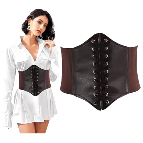 GANMFOYC Damen elastischen Korsett Schnürgürtel Damen Korsett Gürtel Schnürkorsett Elastischen Breiten Band, Gebundener Waspie Taille Gürtel Hüftgurt für Damen von GANMFOYC