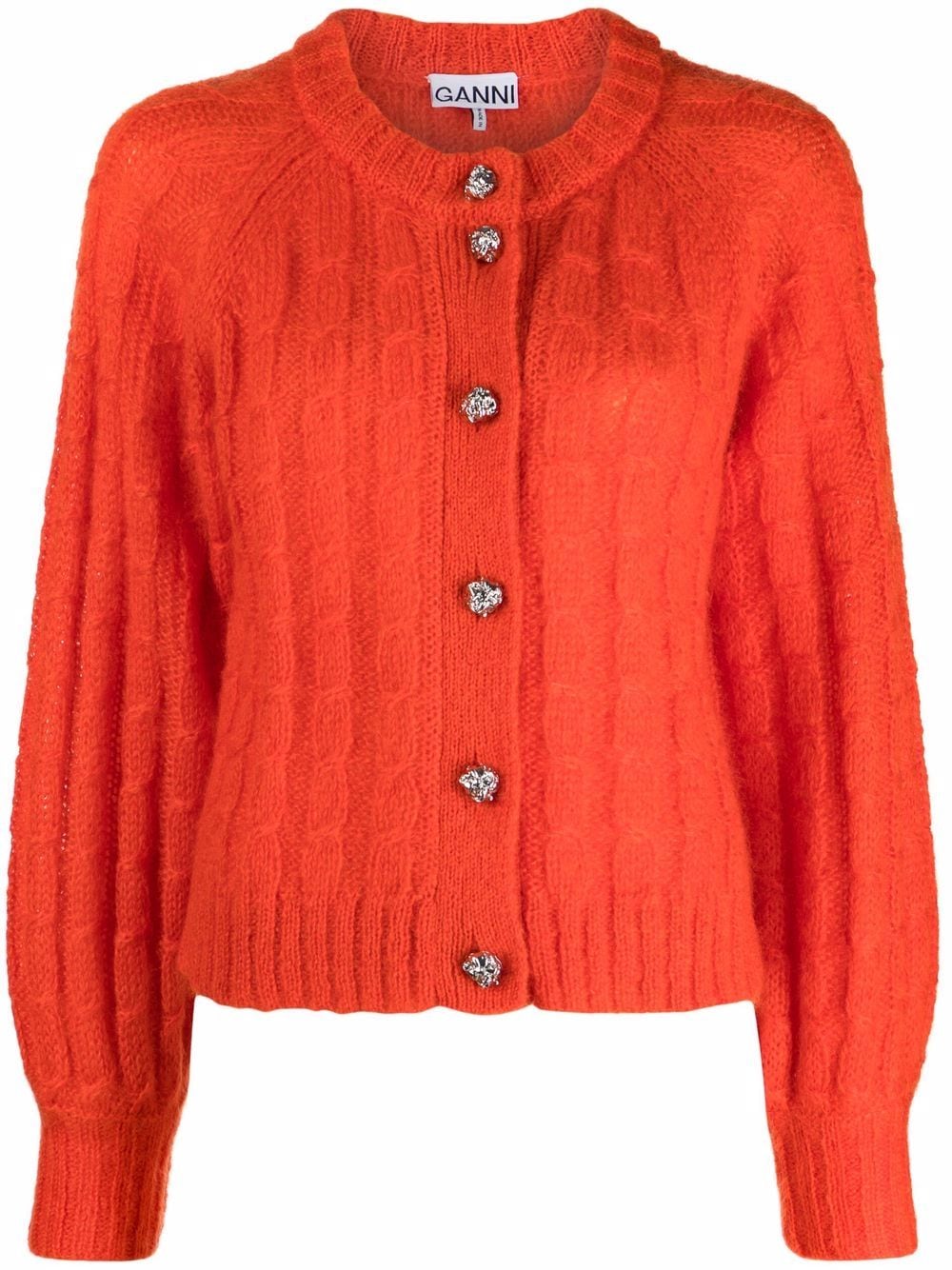 GANNI Cardigan mit Zopfmuster - Orange von GANNI