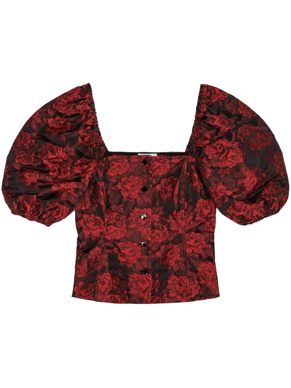 GANNI Cropped-Oberteil mit Blumen-Print - Rot von GANNI