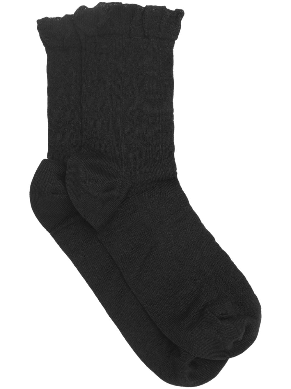 GANNI Gerüschtes Socken aus Bio-Baumwolle - Schwarz von GANNI